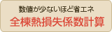 数値が少ないほど省エネ　全棟熱損失係数計算