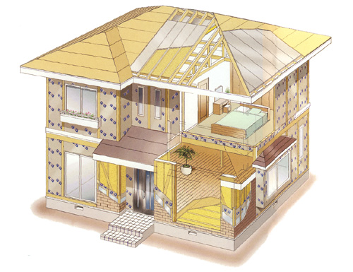 硬質ウレタン断熱パネルで家中を包む独自の工法